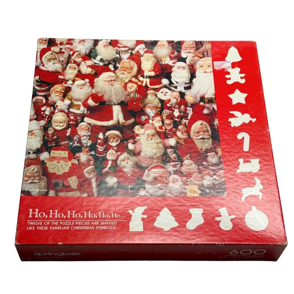 Springbok Ho Ho Ho Ho Ho Ho 600 Pcs Santas Collage Puzzle Complete Damaged Piece